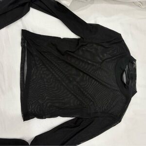 Black Sheer Long Sleeve Top